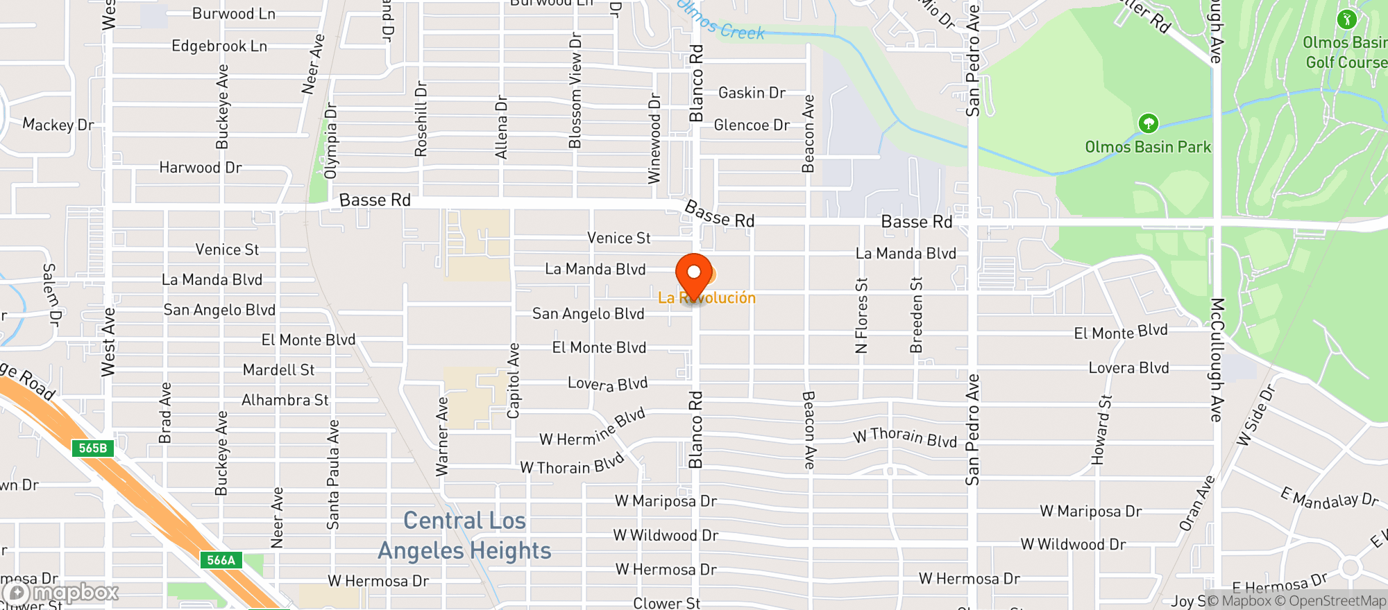 Map showing Los Barrios Restaurant
