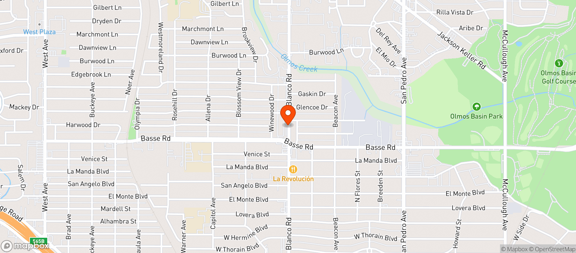 Map showing La Michoacana Meat Market