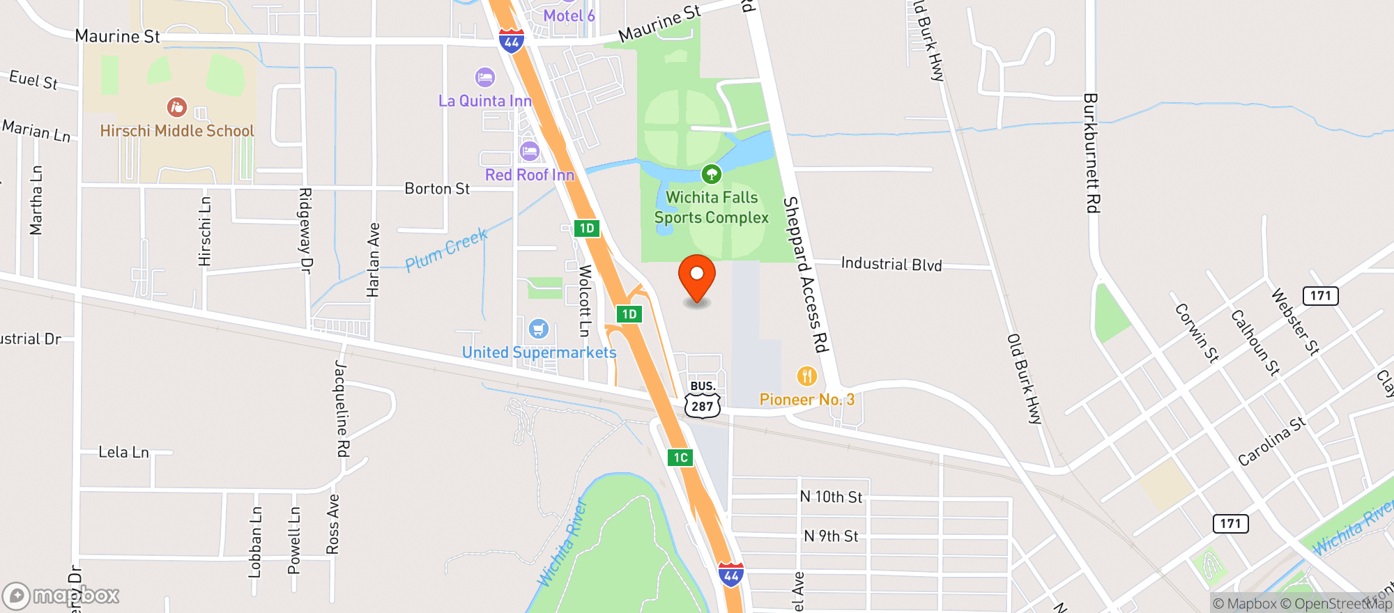 Map showing Quiktrip