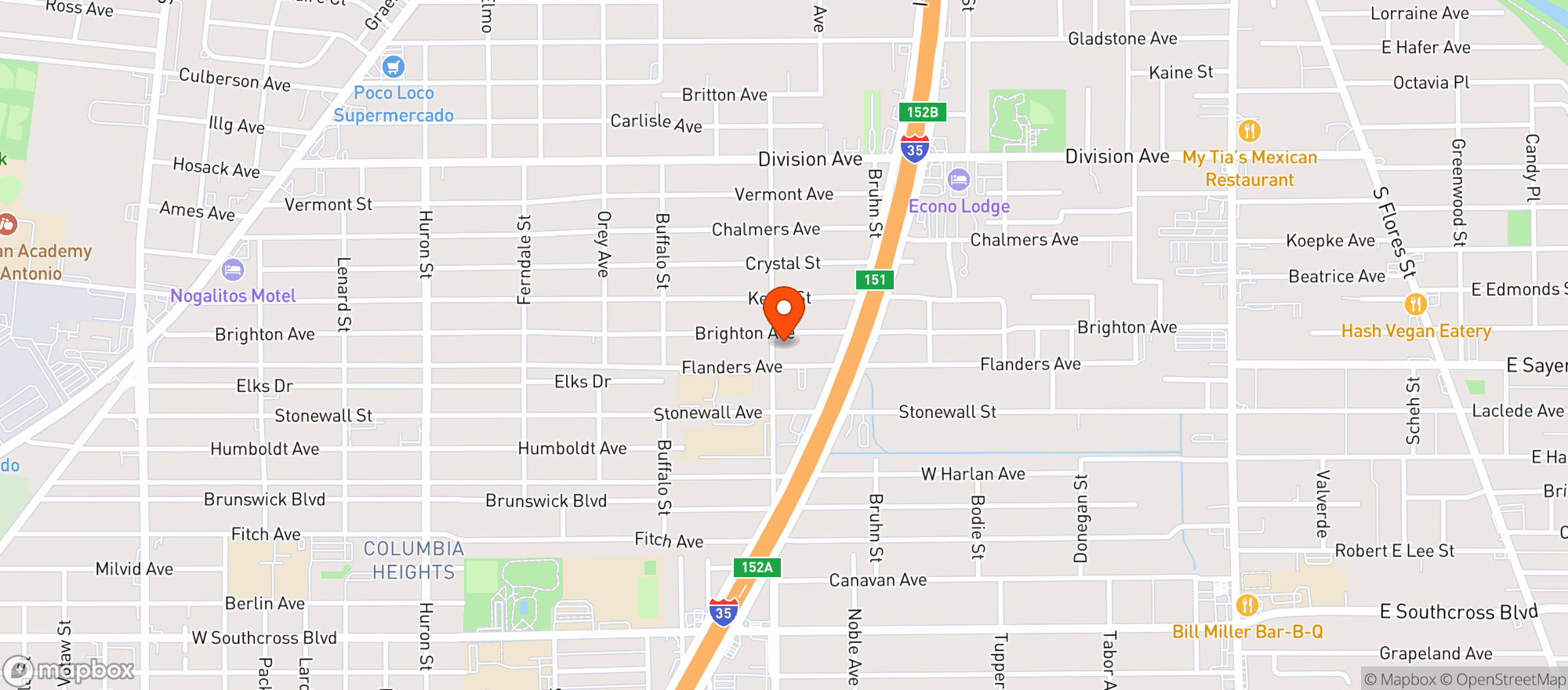 Map showing J & J Food Mart