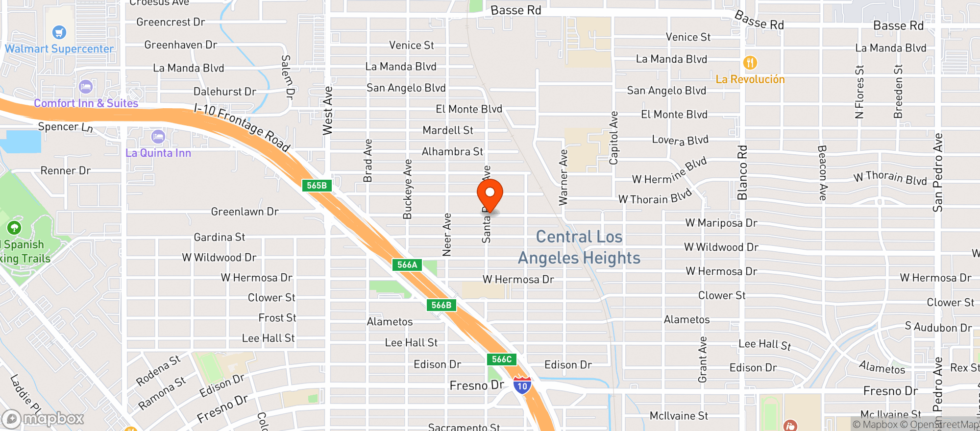 Map showing Mariposa Groceries