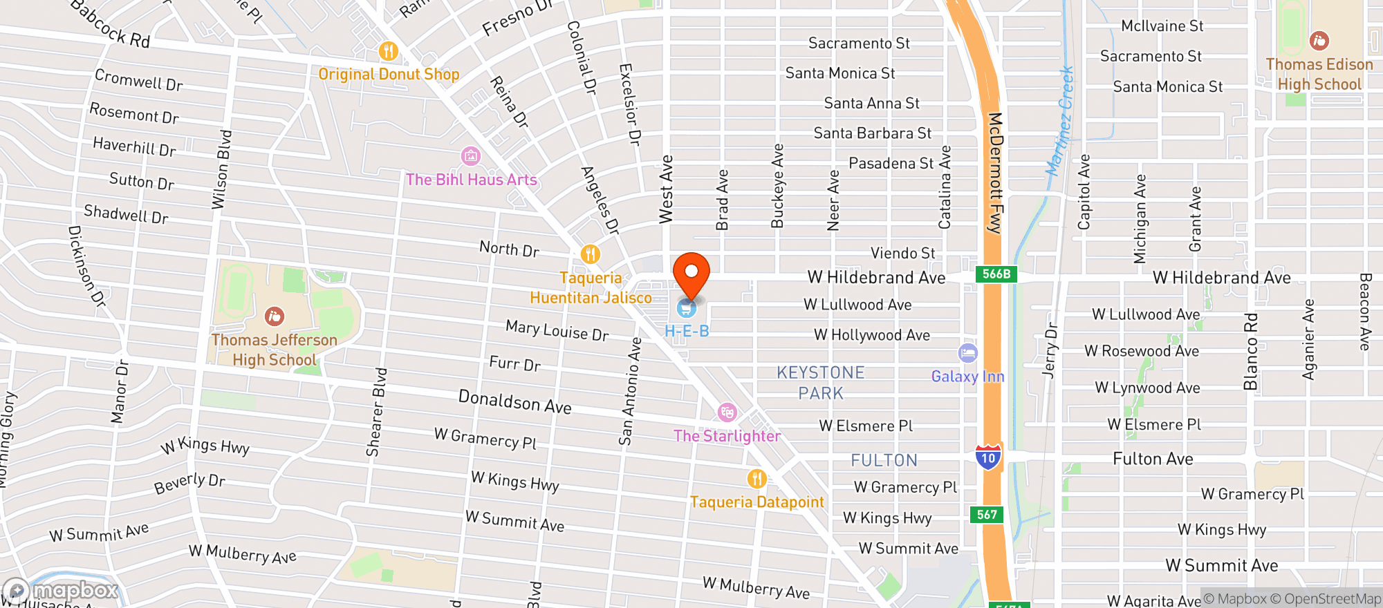 Map showing Heb