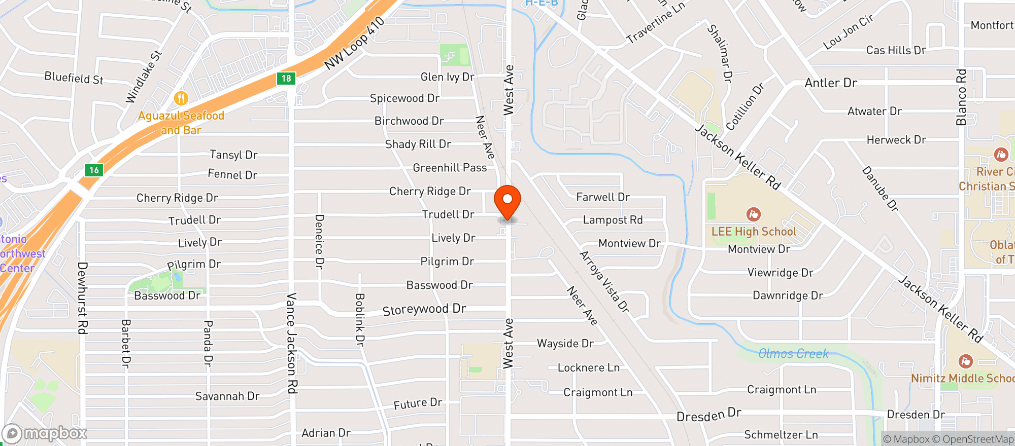 Map showing West Avenue Food Store