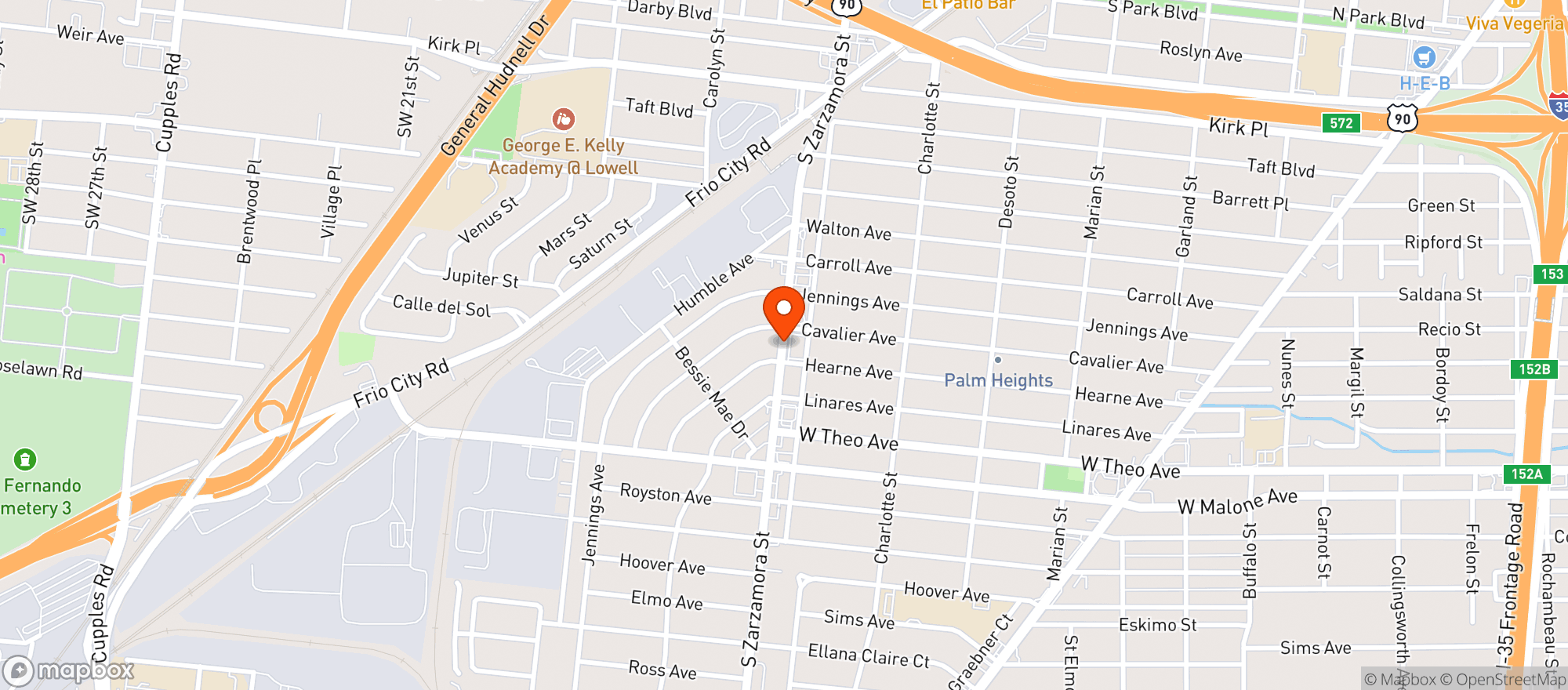 Map showing La Michoacana Meat Market