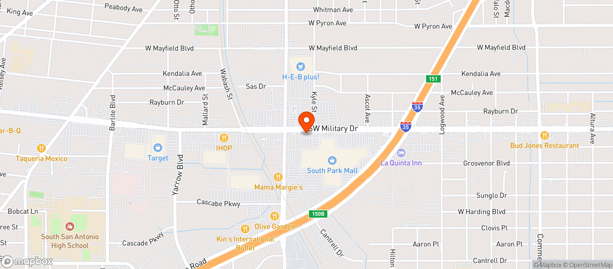 Map showing Vitamin Shoppe - San Antonio