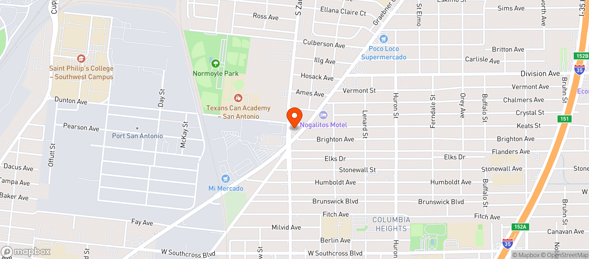 Map showing El Valle Fruteria & Restaurant