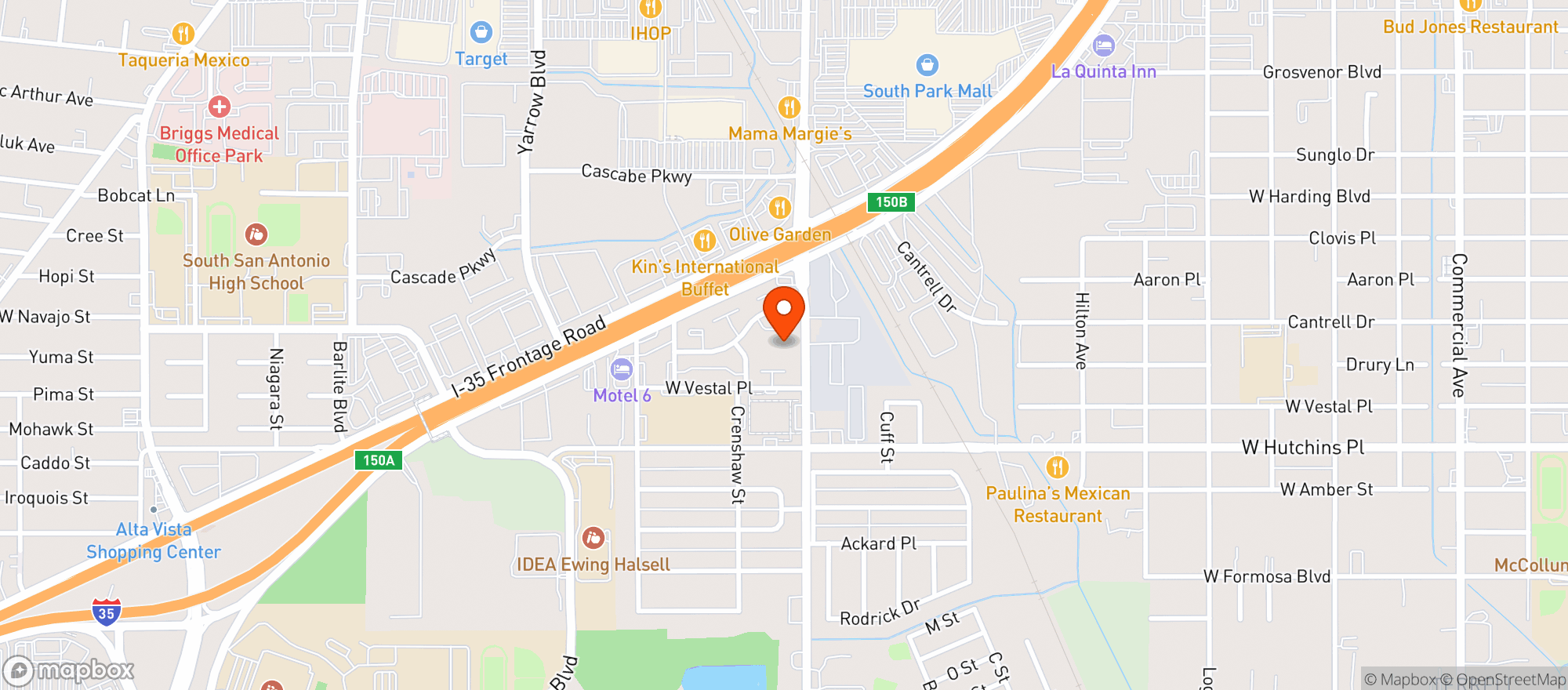 Map showing Buffalo Wild Wings Gril #642