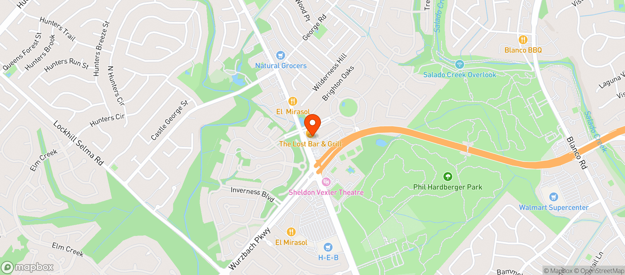 Map showing Lost Bar And Grill