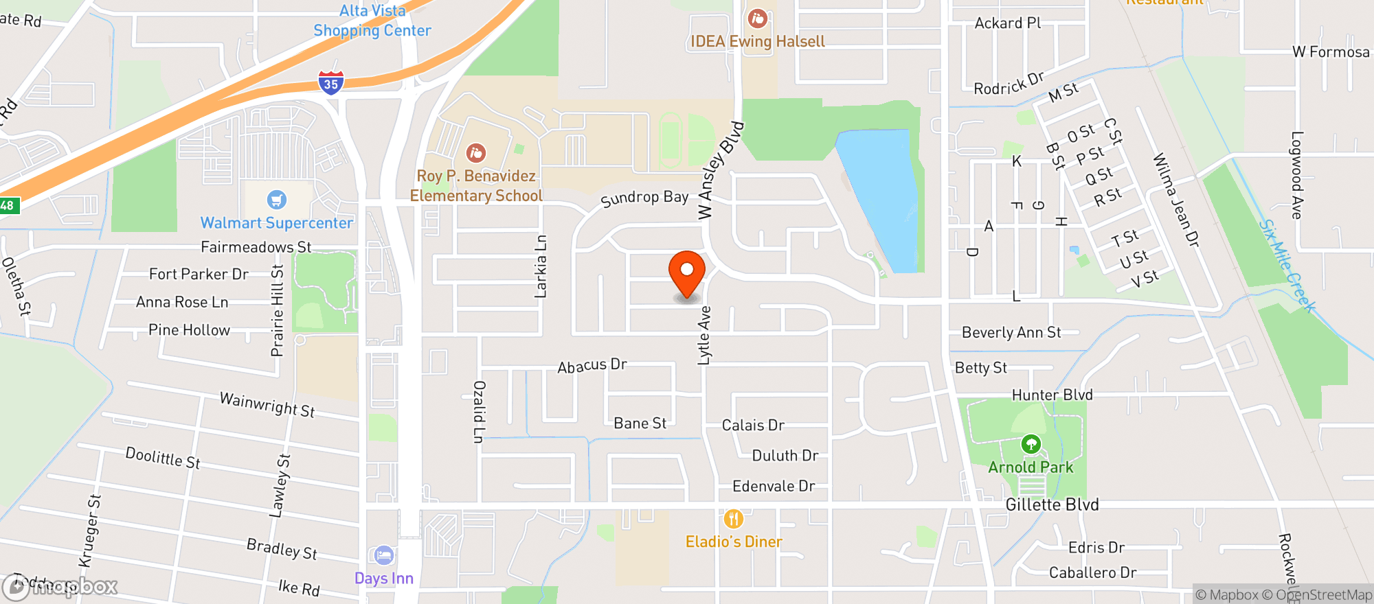 Map showing Ojos Locos Sports Cantina