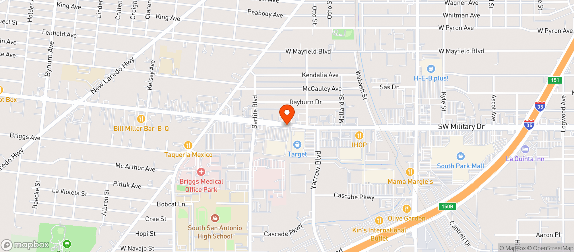 Map showing Target Store