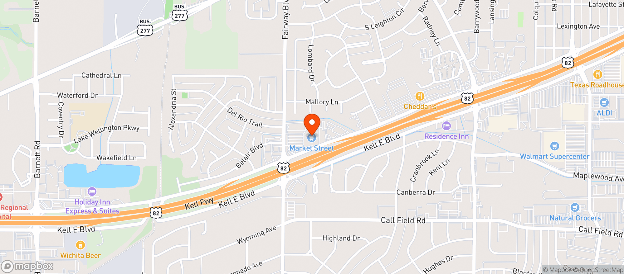 Map showing MARKET STREET (WICHITA FALLS)