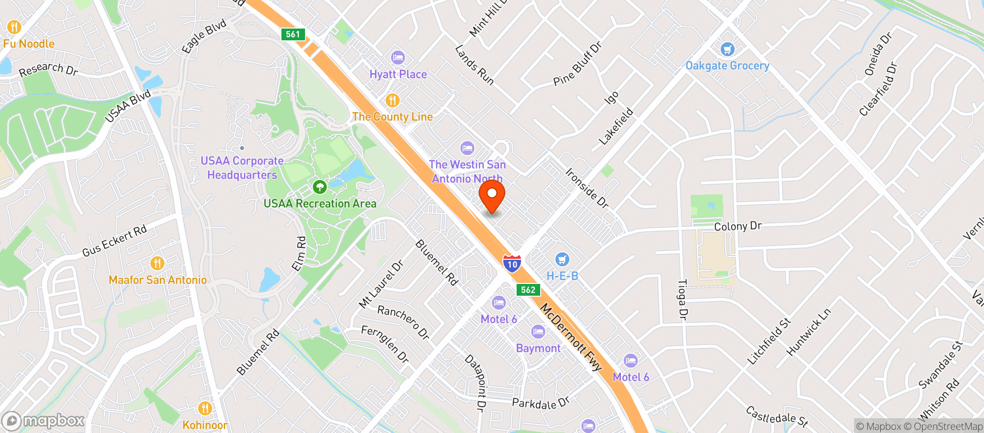 Map showing 54th Street Restaurant & Drafthouse