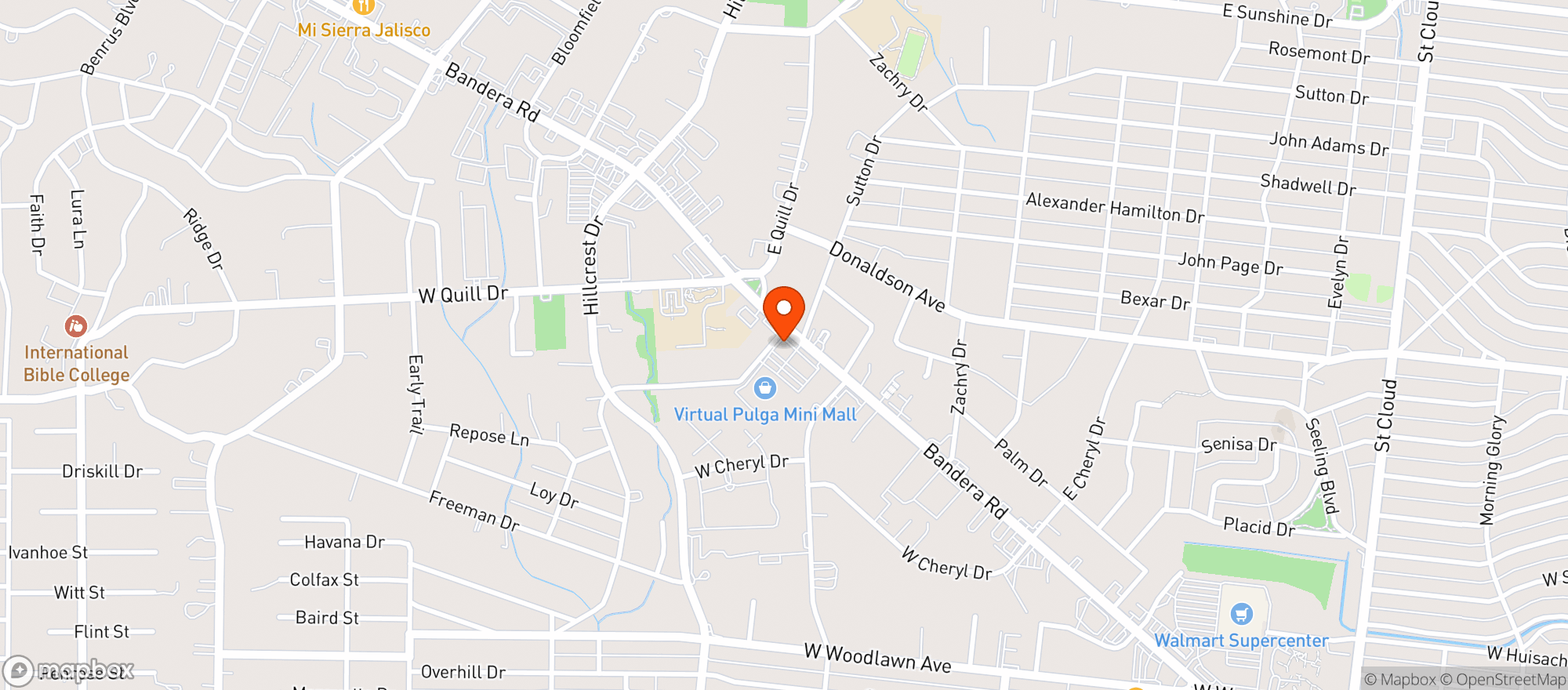Map showing Dragon Sports Bar