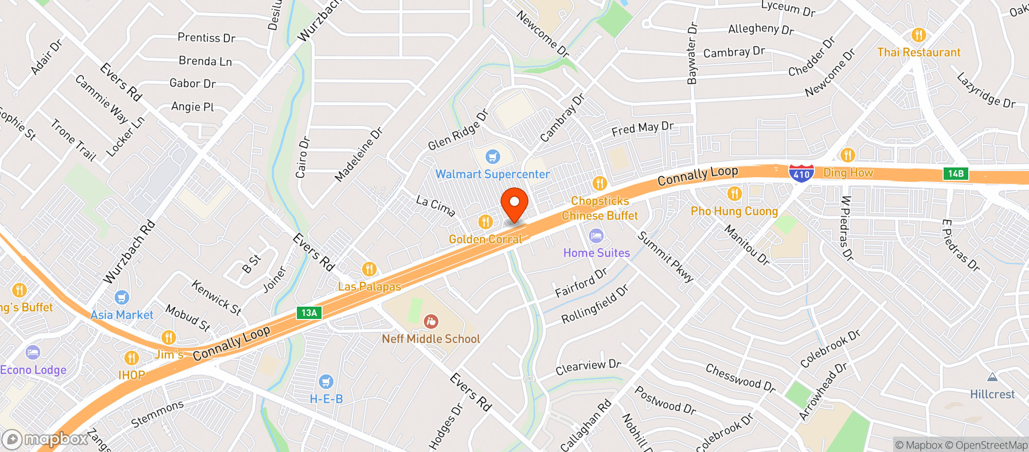 Map showing Nichas Comida Mexicana