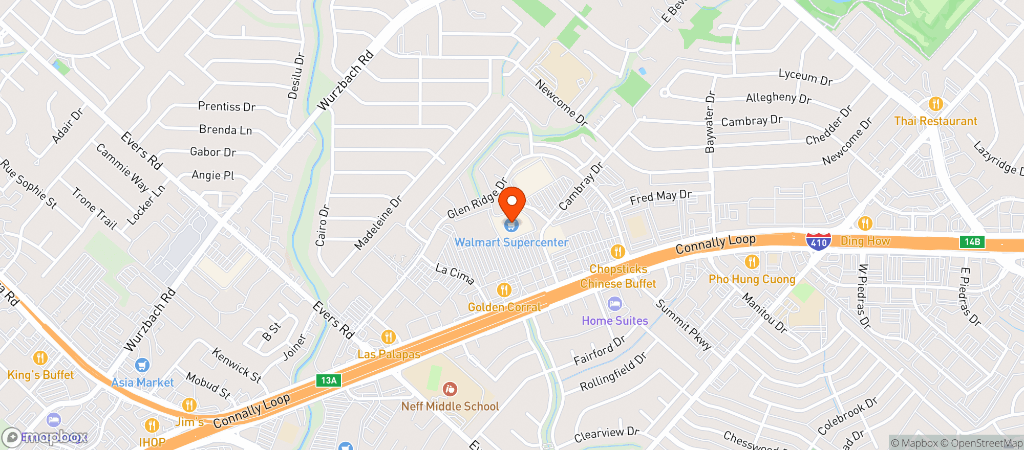 Map showing Walmart Supercenter