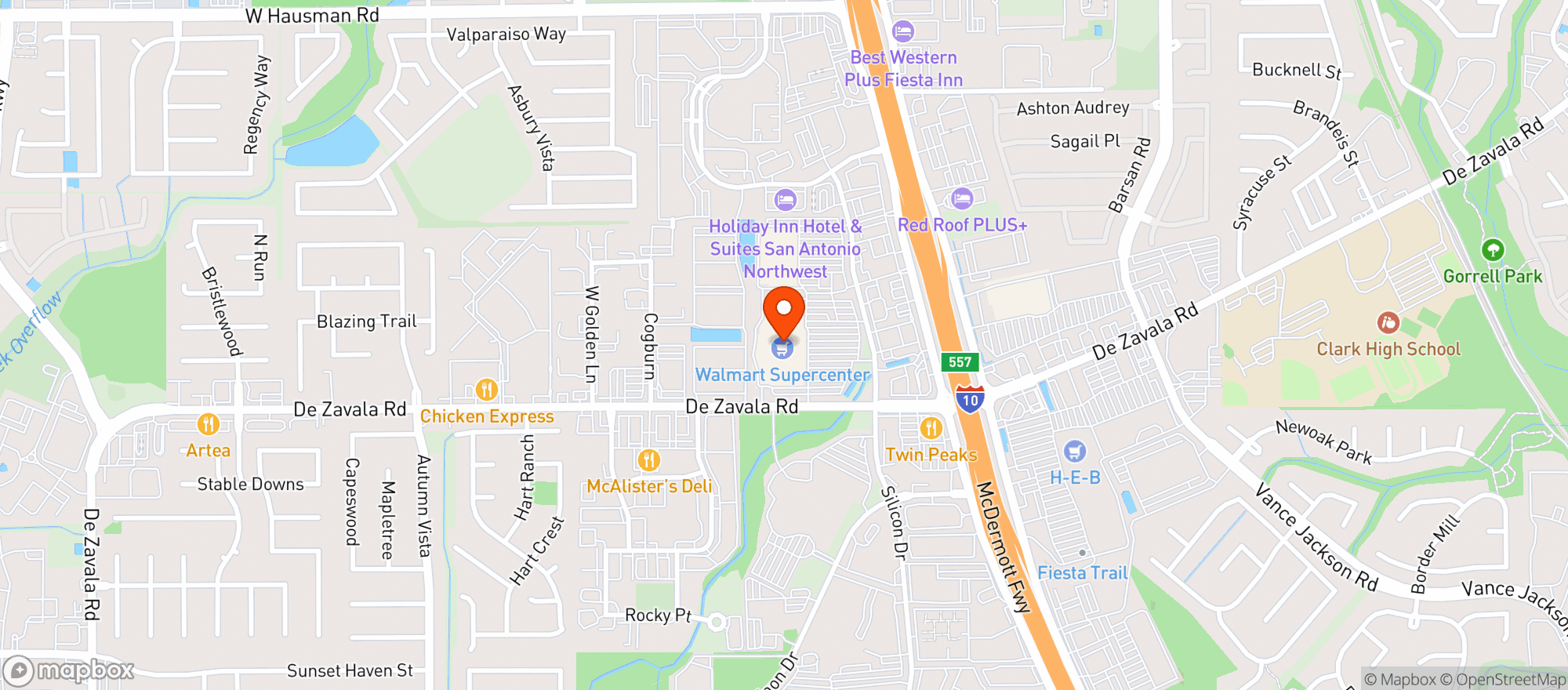 Map showing Walmart Supercenter #2599