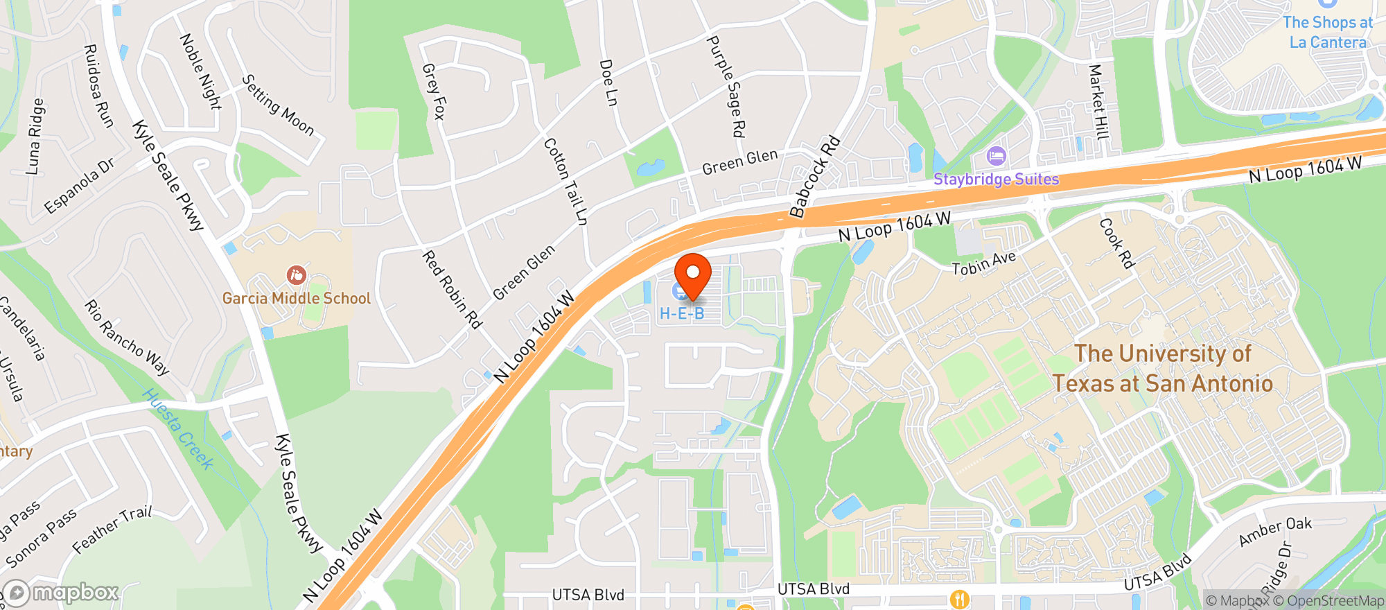 Map showing H-E-B College Park