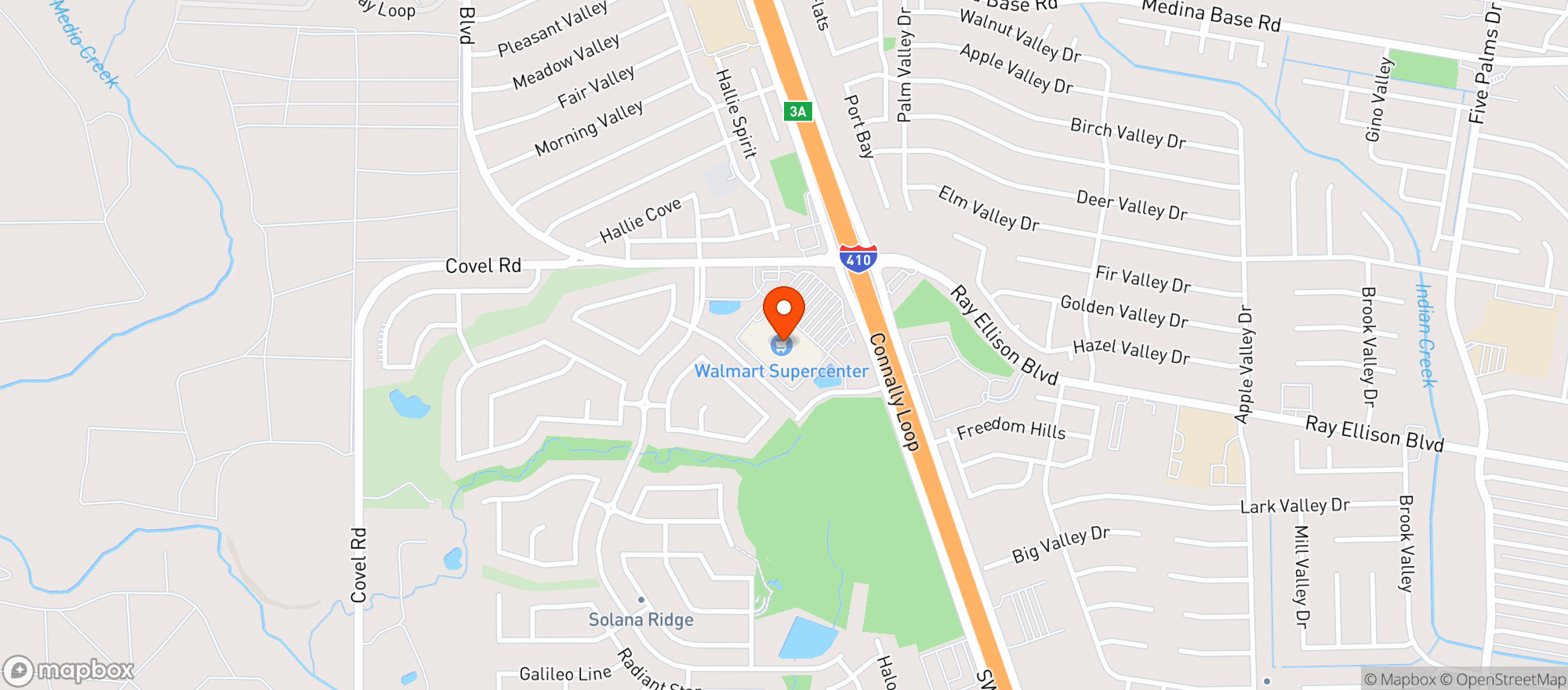 Map showing Walmart Supercenter #999