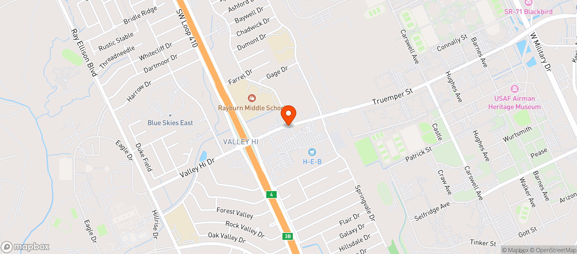 Map showing H E B Food Store
