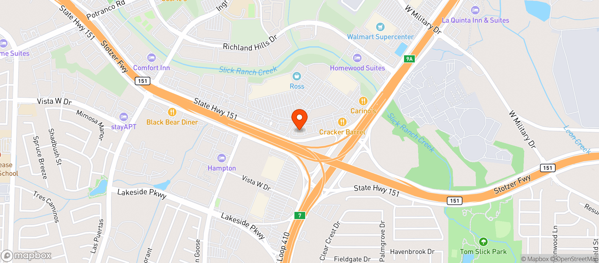 Map showing Twin Peaks Restaurant #37
