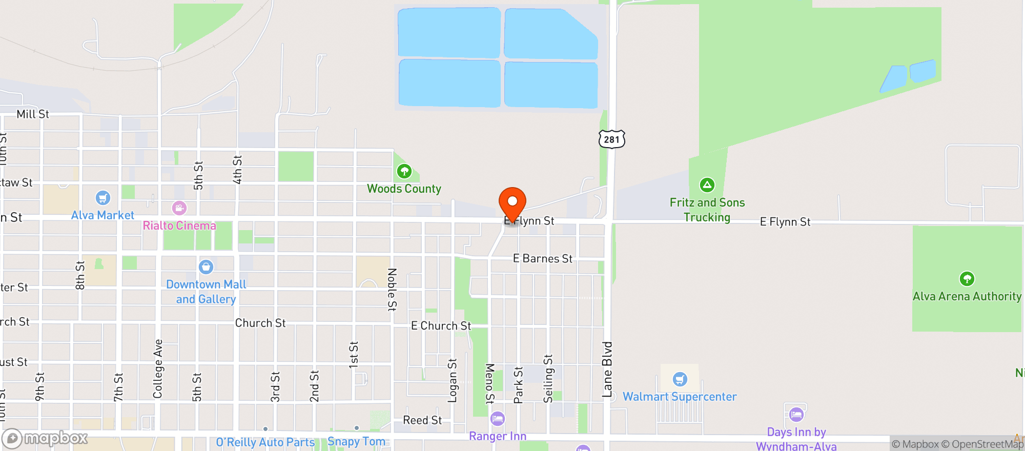 Map showing Booze Shop - Alva