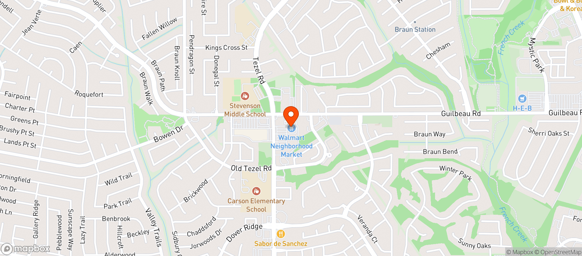 Map showing Walmart Neighborhood Ma #2835