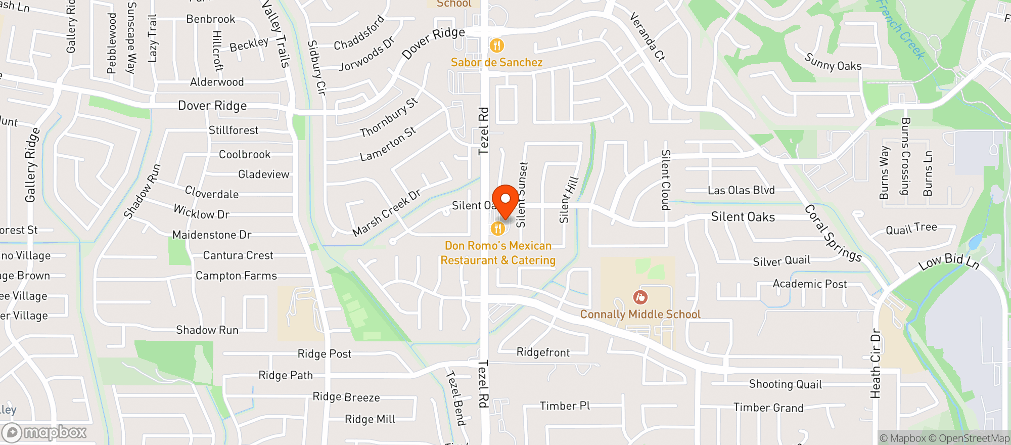 Map showing Stetsons Bar
