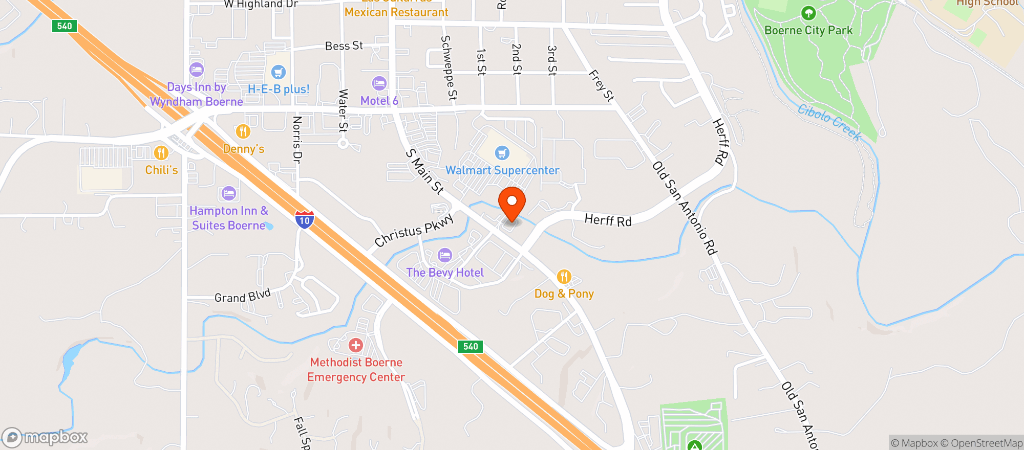 Map showing Mike's Vapor Shop