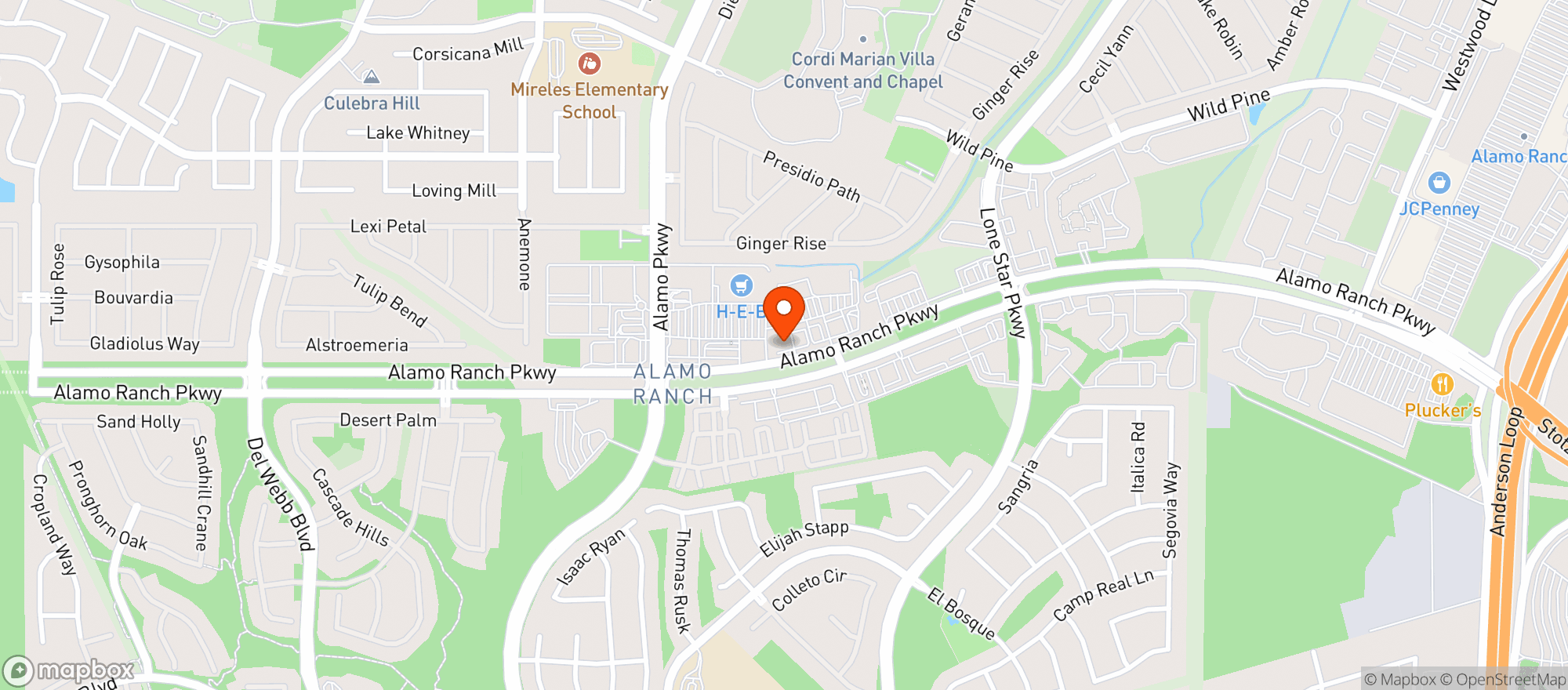 Map showing Mary Jane's CBD Dispensary - Alamo Ranch