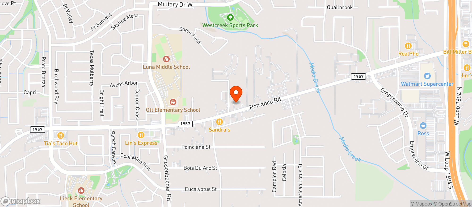 Map showing Backyard Sports Bar