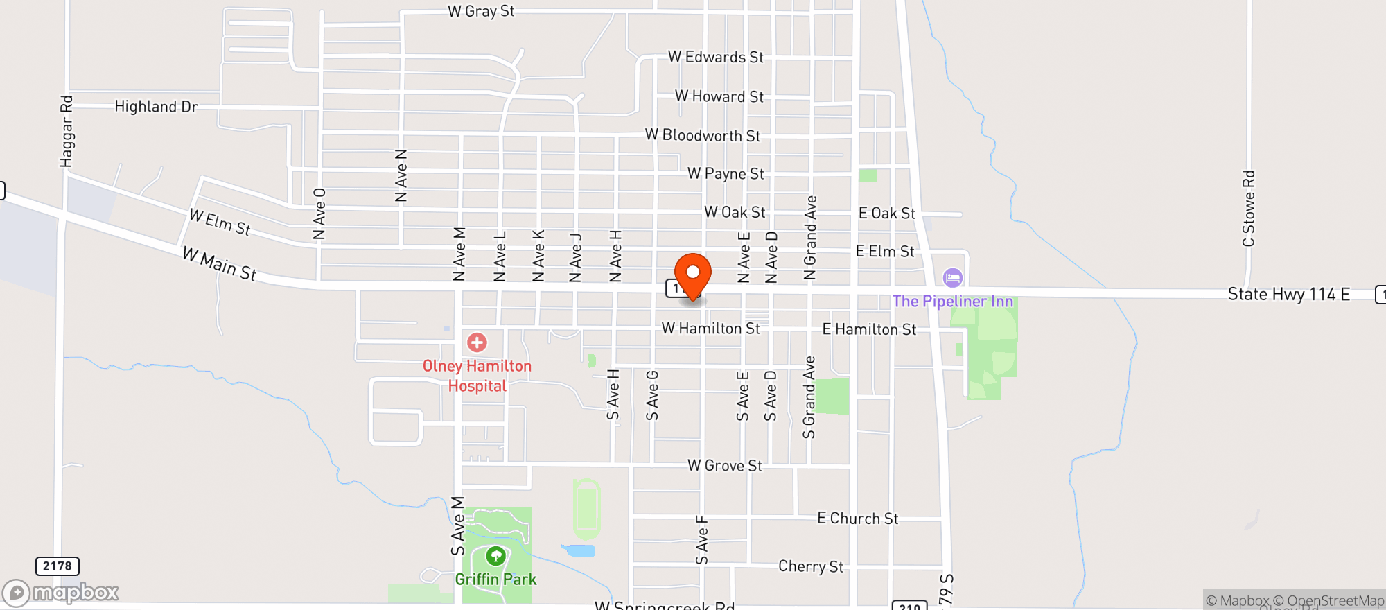 Map showing Allsup's