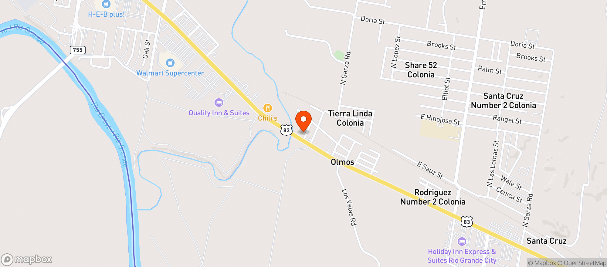 Map showing Angies Drive Thru