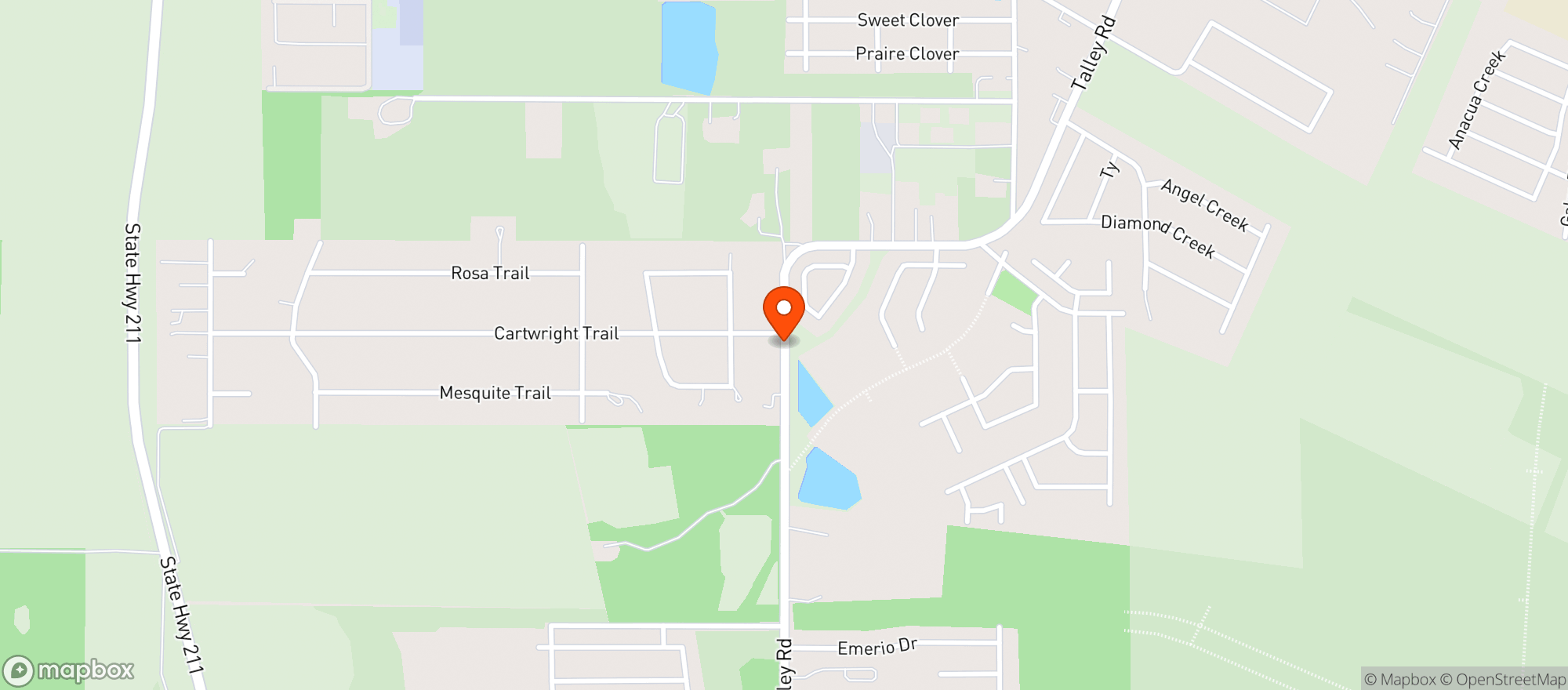 Map showing Talley Food Mart