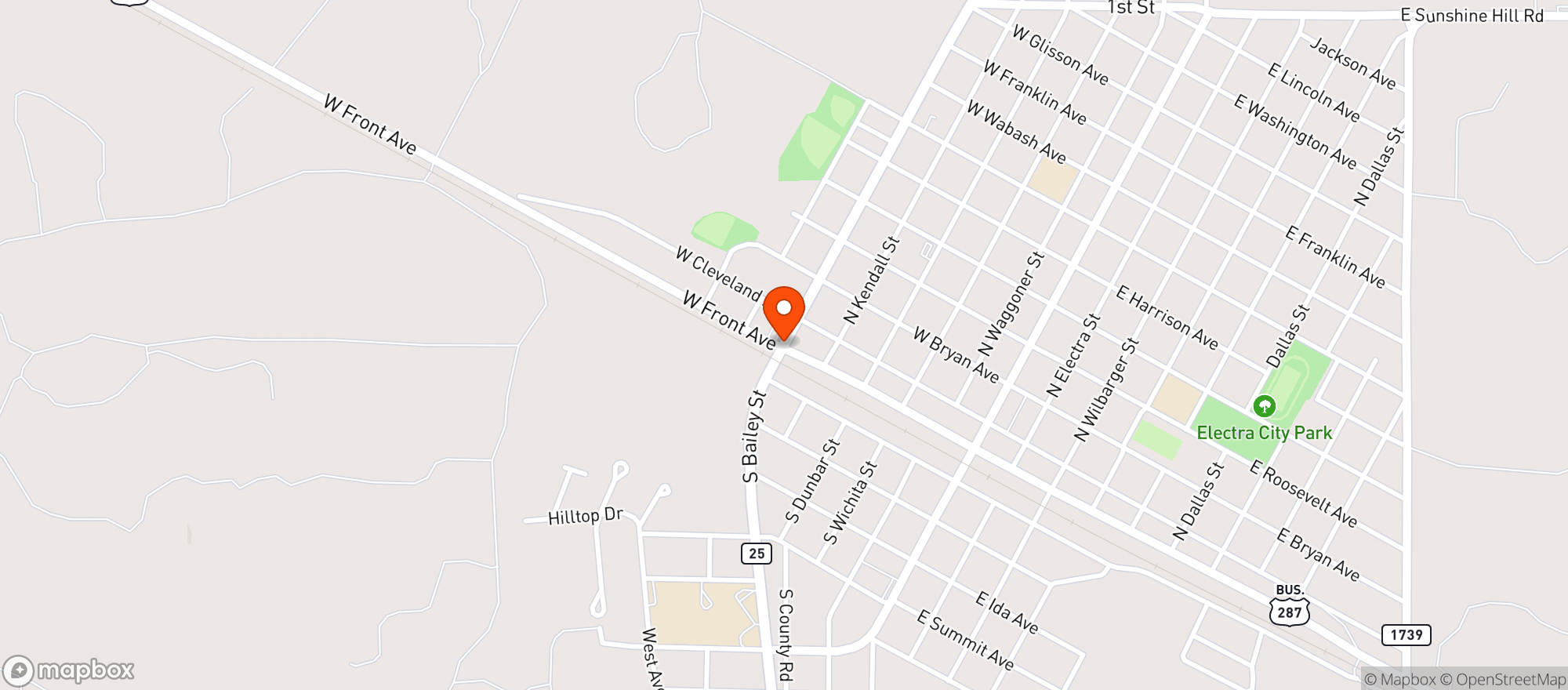 Map showing Allsup's