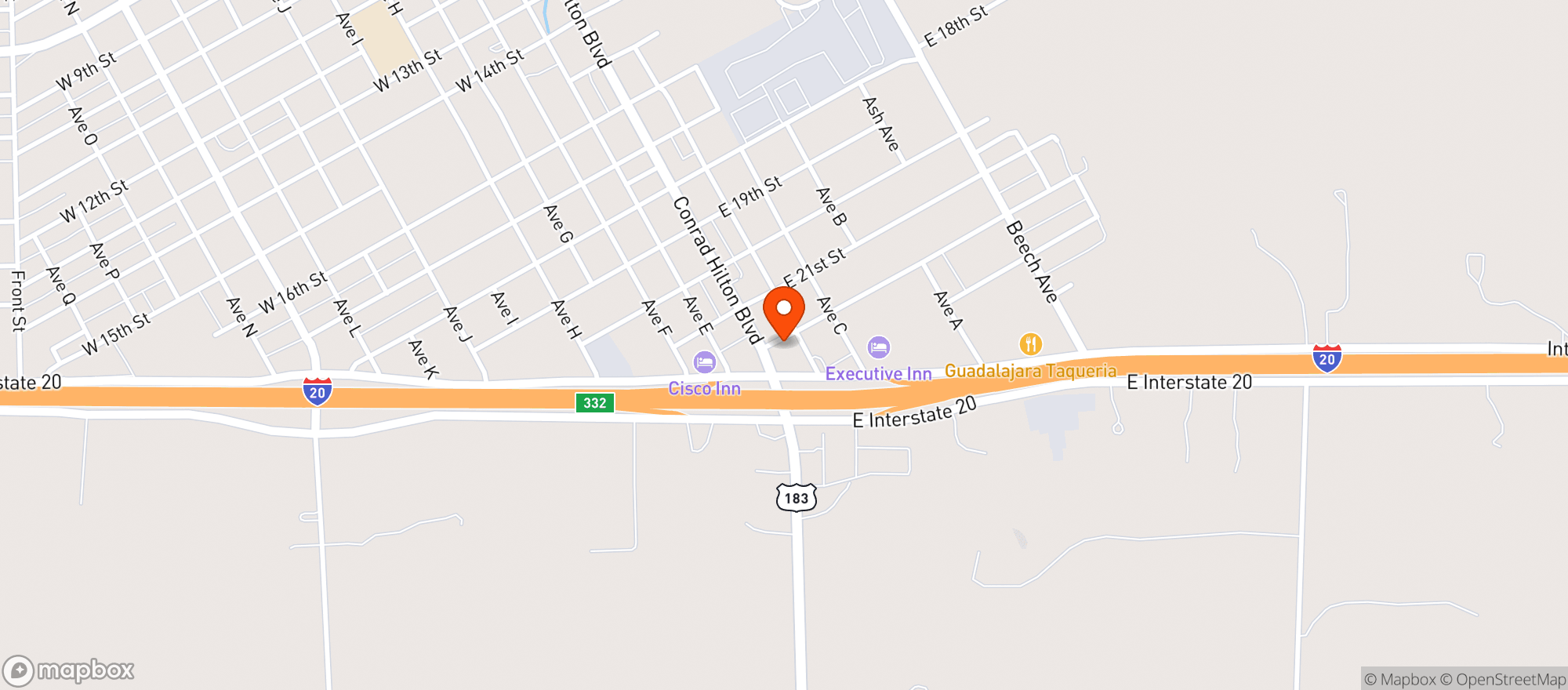 Map showing Allsup's