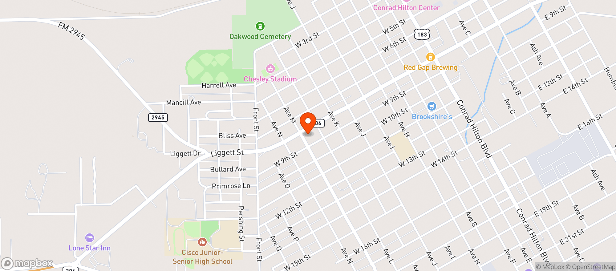 Map showing Allsup's