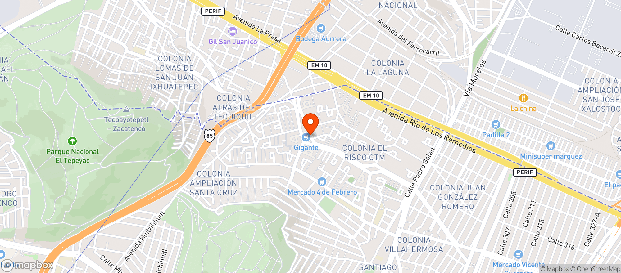 Map showing Com. Vinos Alianza