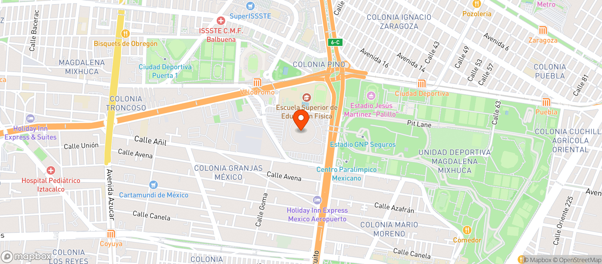 Map showing Palacio De Los Deportes