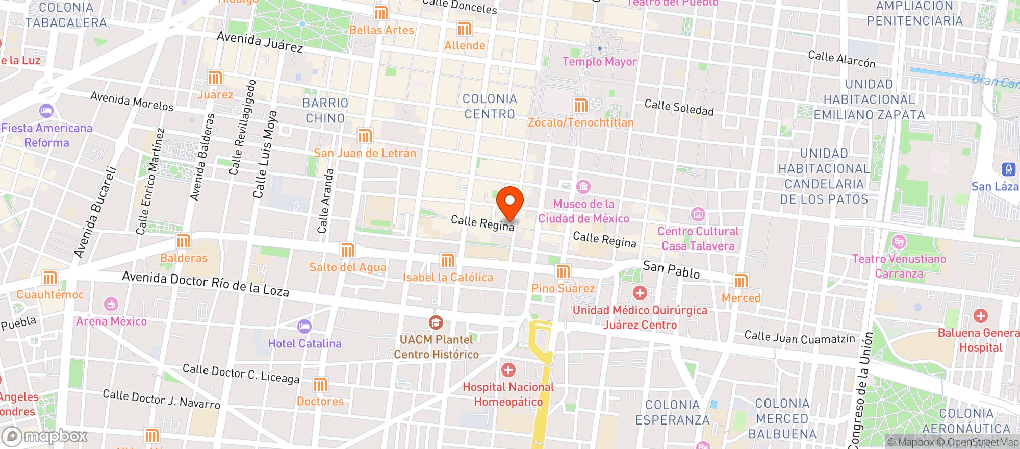 Map showing Terraza Regina
