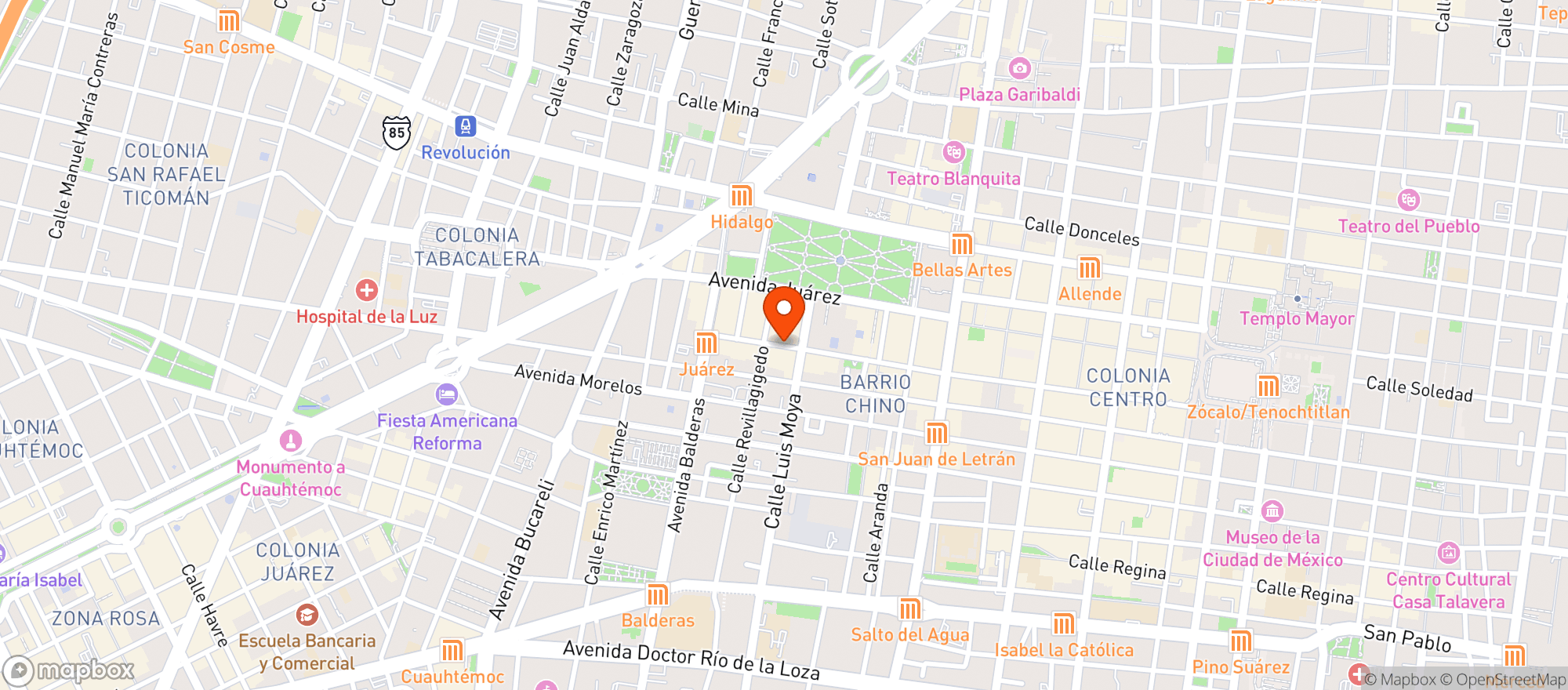 Map showing The Beer Company Centro Histórico