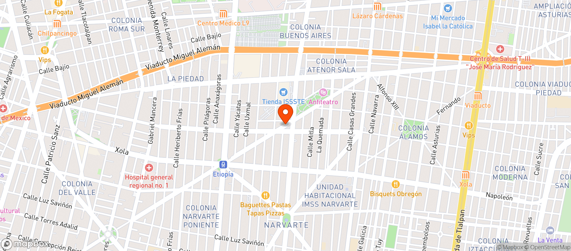 Map showing La Perdida