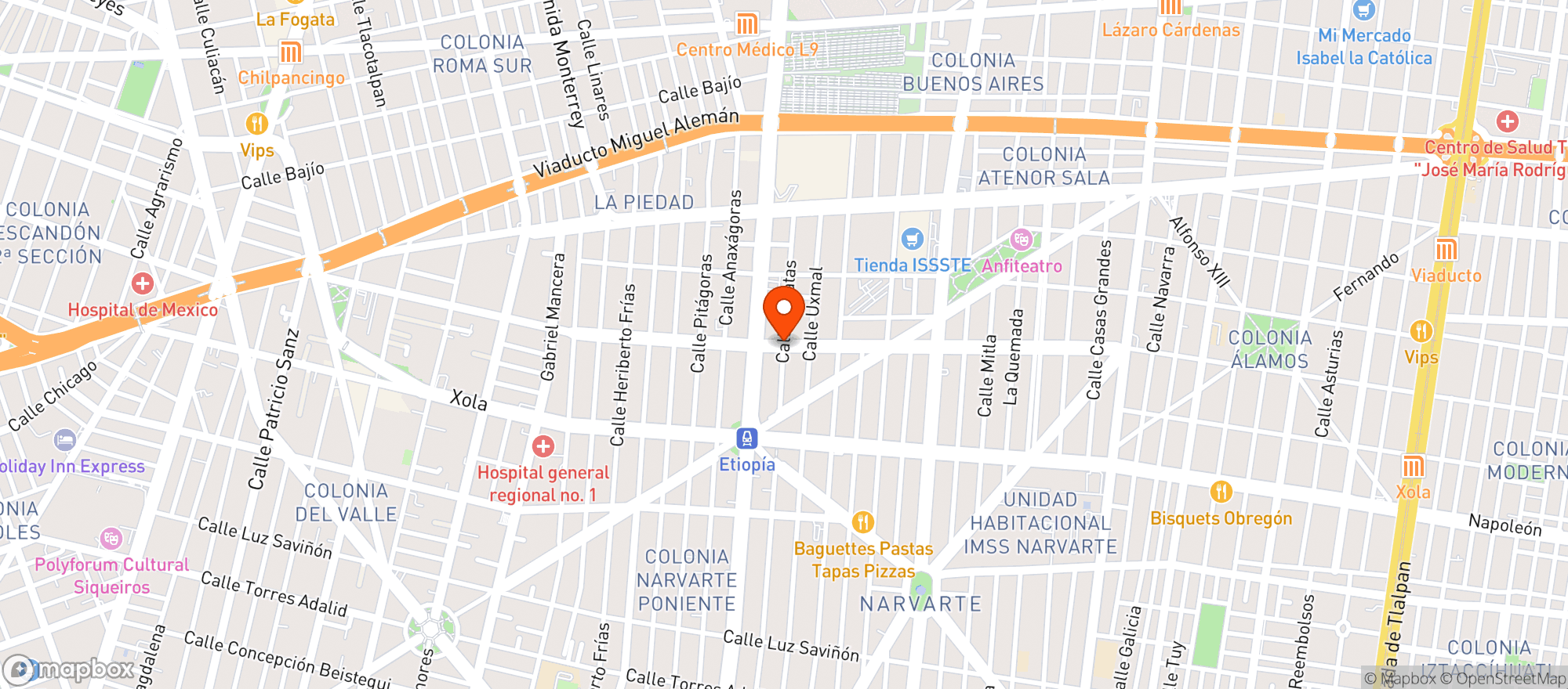 Map showing Cerveza En Punto