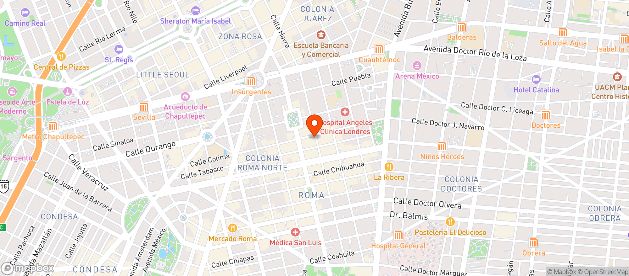 Map showing Traspatio