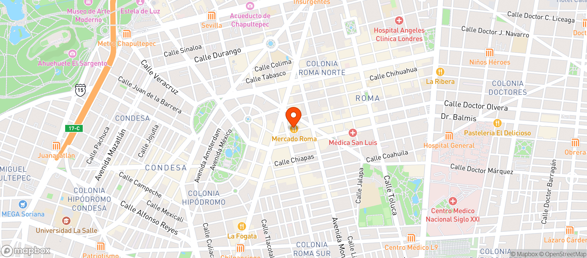 Map showing Pacheco Taproom