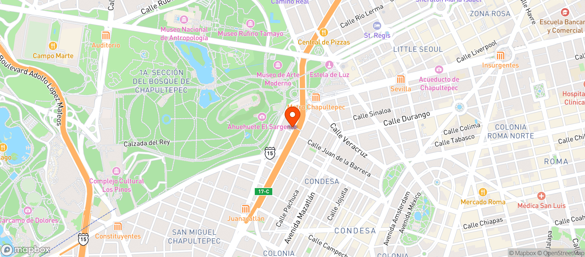 Map showing Restaurante Bar El Bosque