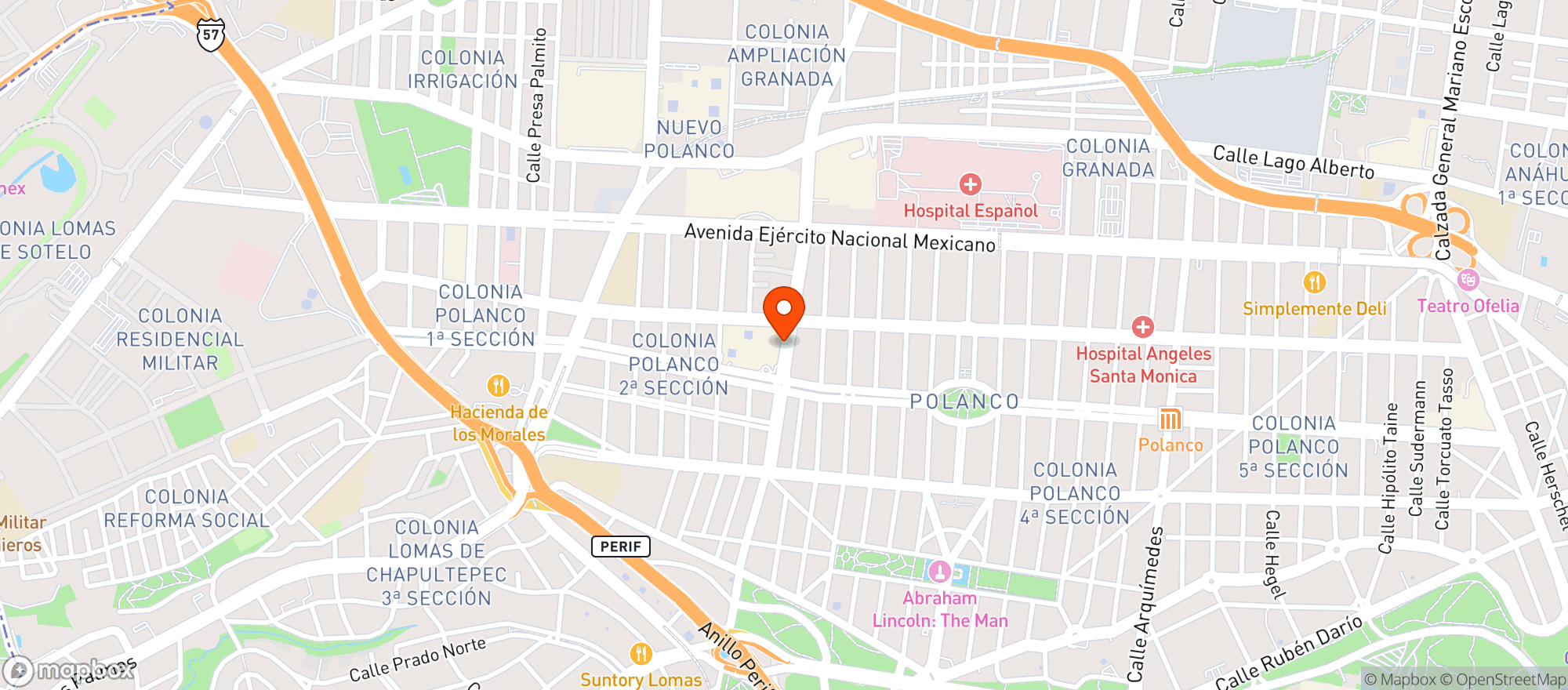 Map showing El Palacio De Hierro