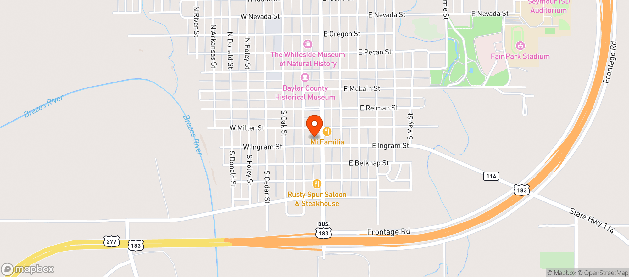 Map showing Allsup's