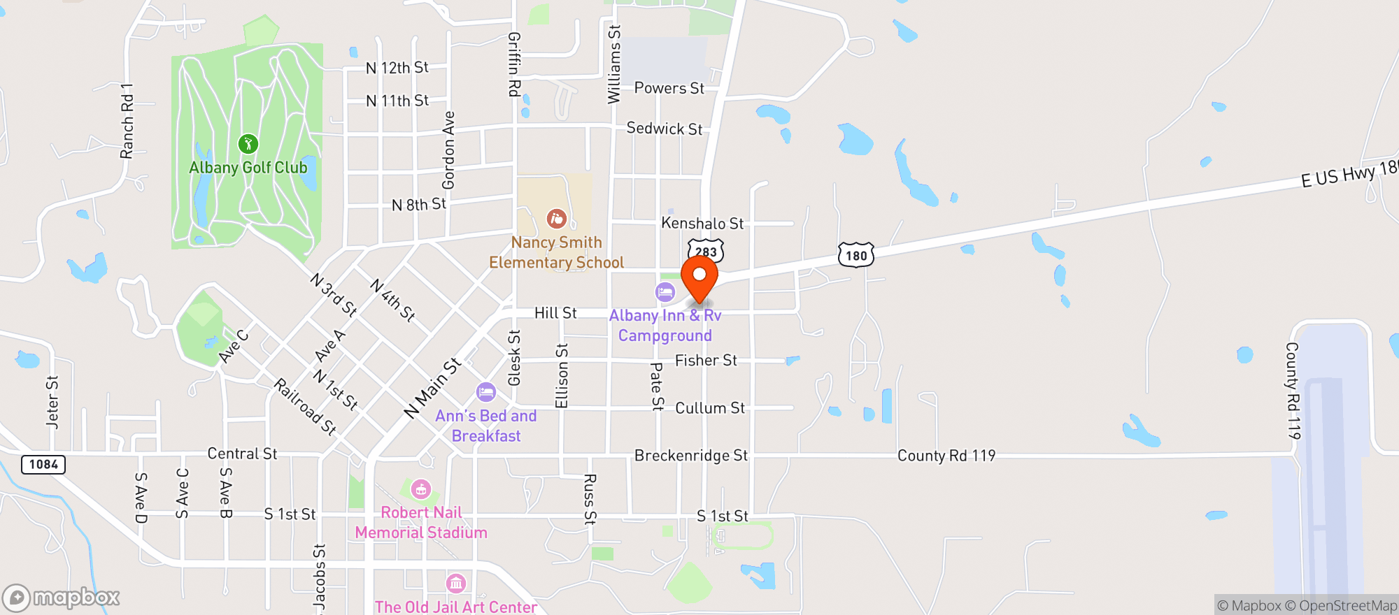 Map showing Allsup's