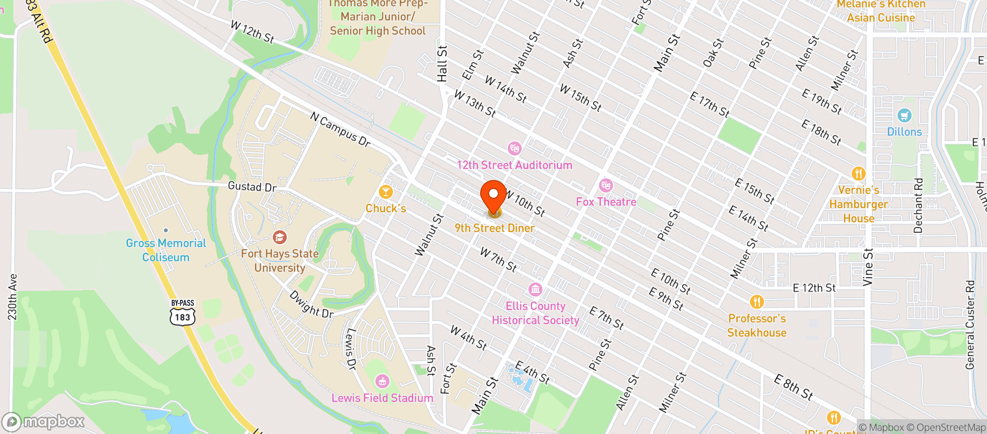 Map showing Rathbun Liquor LLC