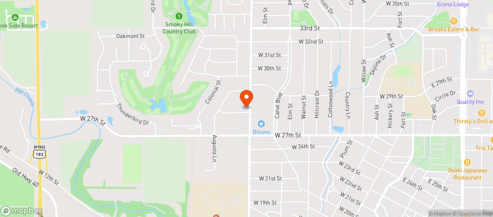 Map showing Kaiser Liquor West